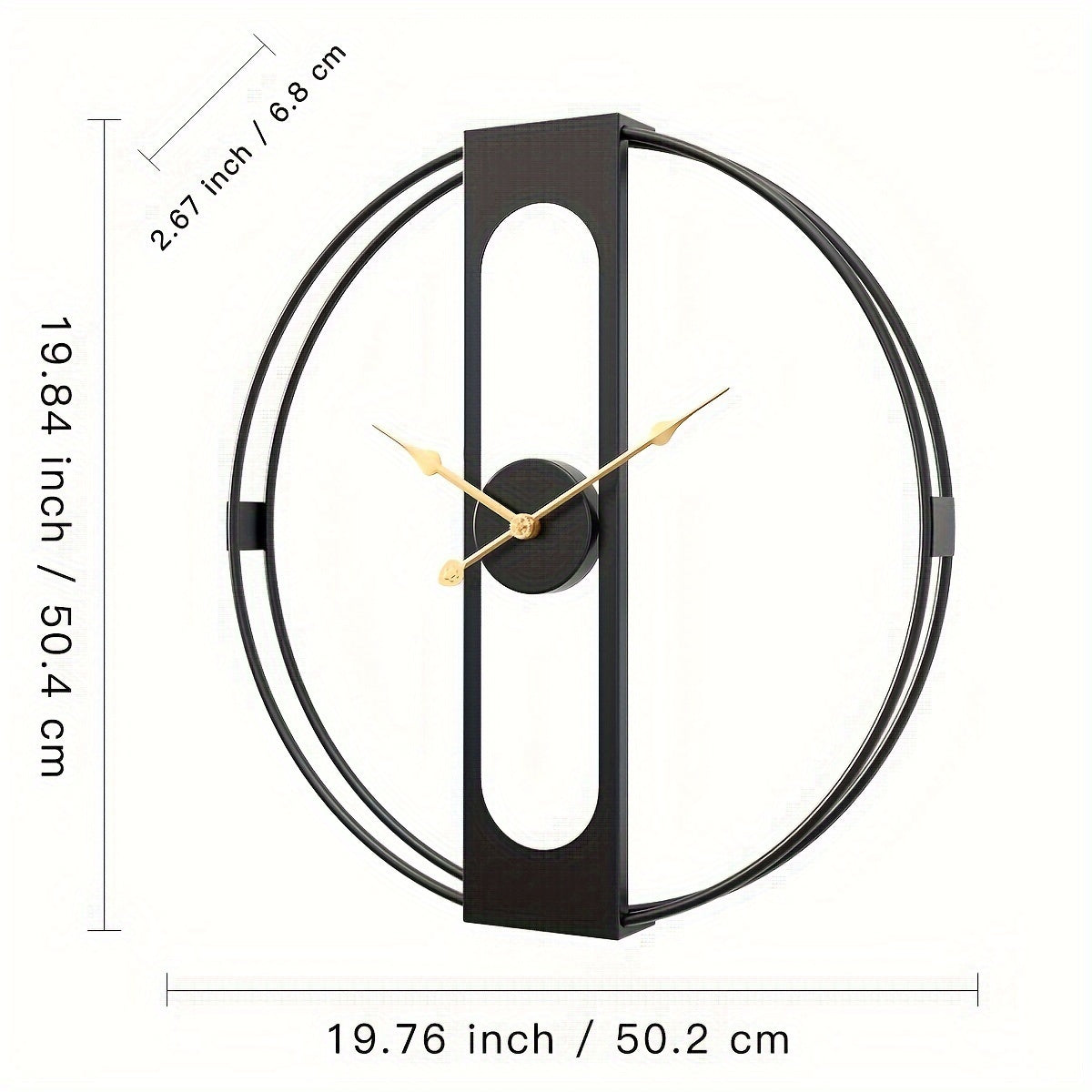 Modern 50CM Metal Wall Clock - Euroselle