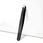High-Precision Black Angled Eyebrow Tweezers - Euroselle