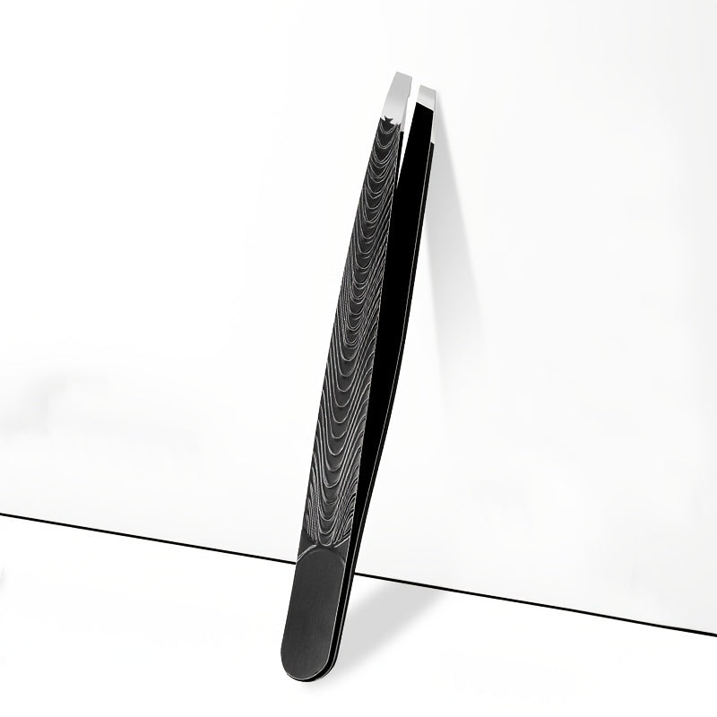 High-Precision Black Angled Eyebrow Tweezers - Euroselle