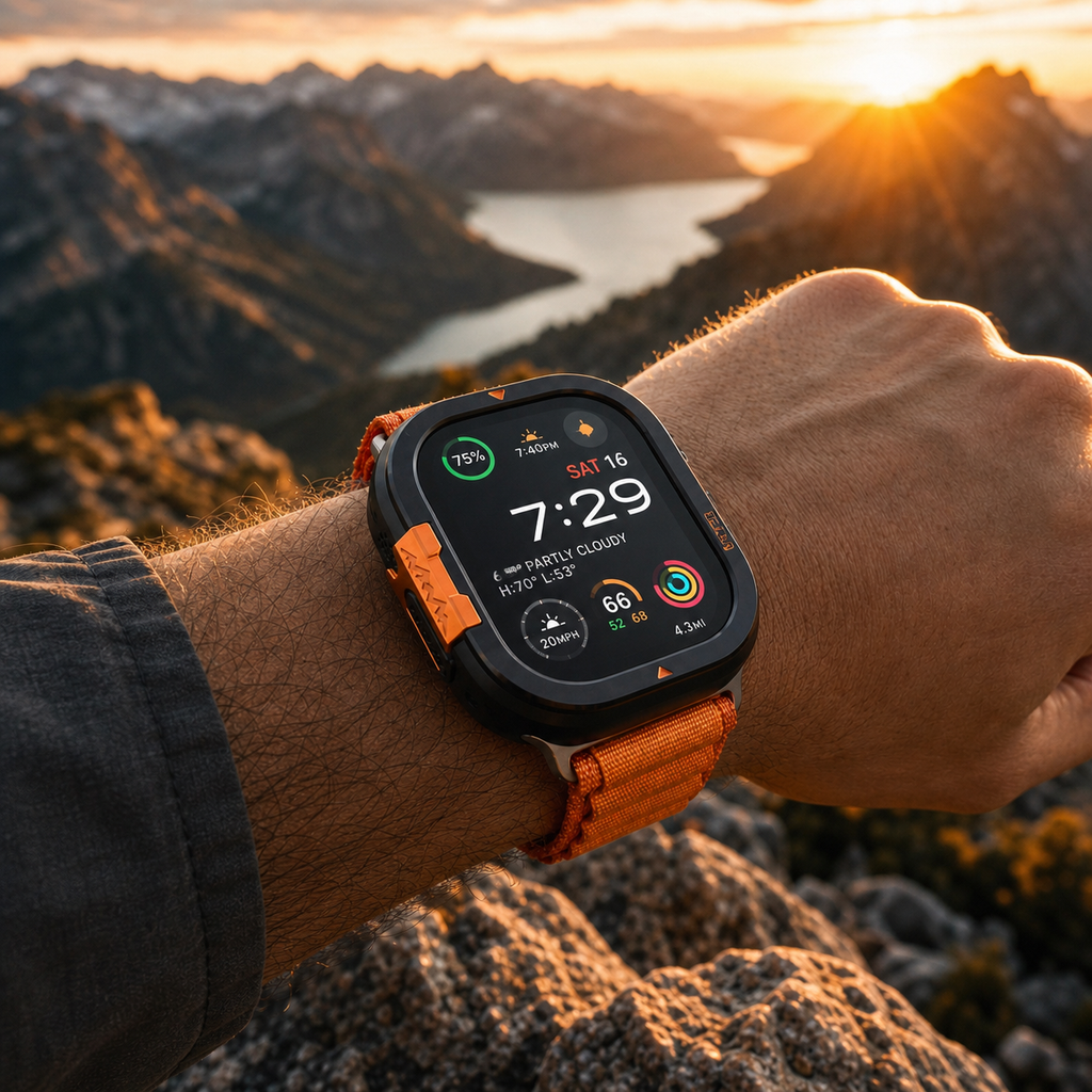 Metallbumperfodral för Apple Watch Ultra och Series 11/10, displayskydd