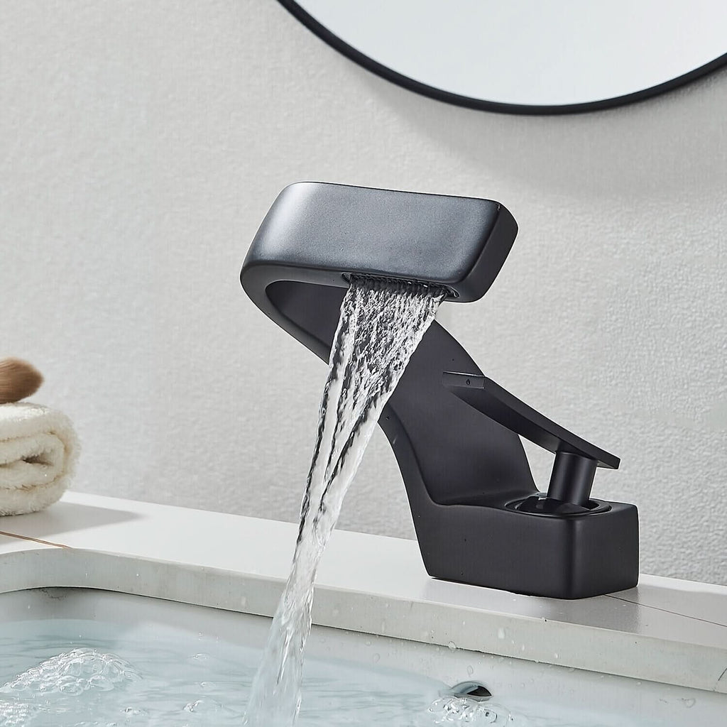 Robinet de lavabo cascade en acier inoxydable 304 — Mitigeur monotrou
