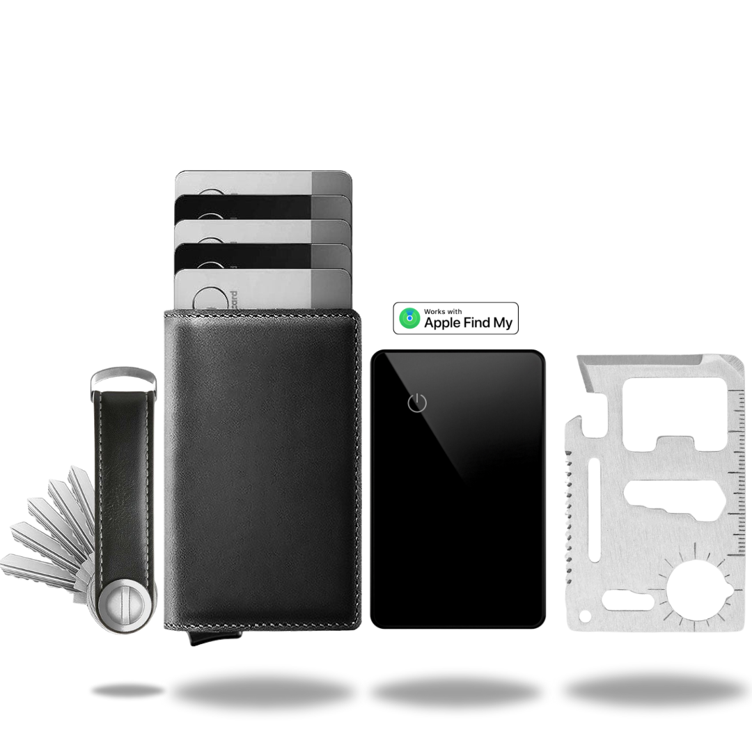 RFID-Blocking Leather Billfold — Pop-Up Aluminum Card Holder