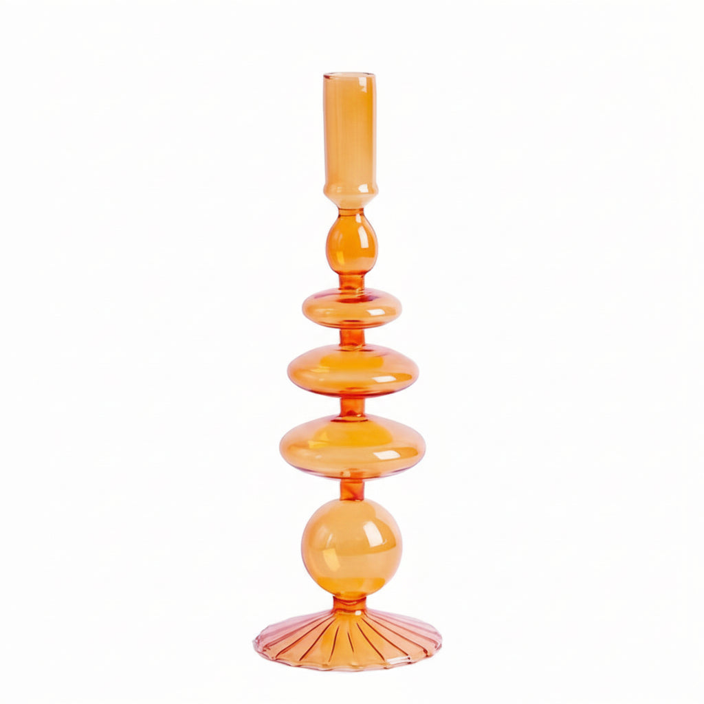 Minimalist Glass Candle Holder Vase Decorative Art Piece - Euroselle