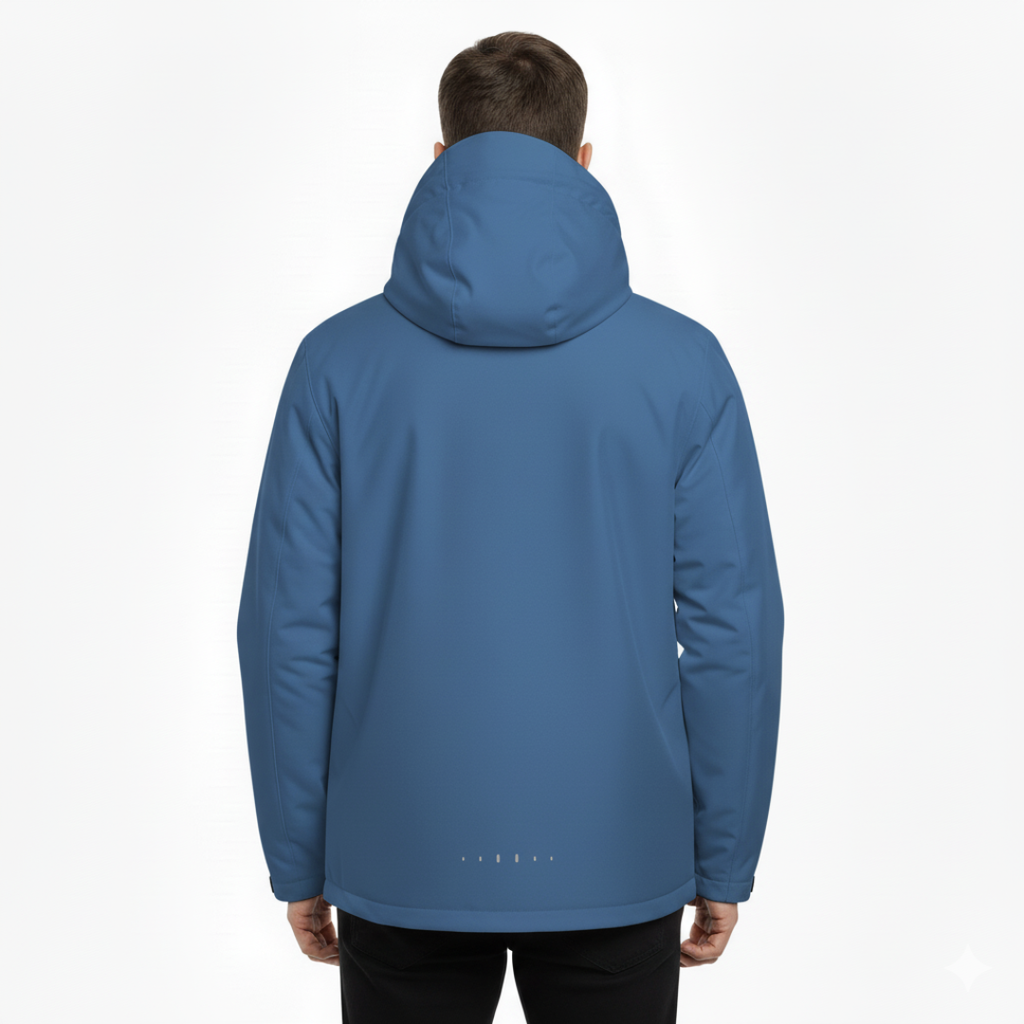 Veste de pluie légère à fermeture éclair pour homme — coque respirante à capuche