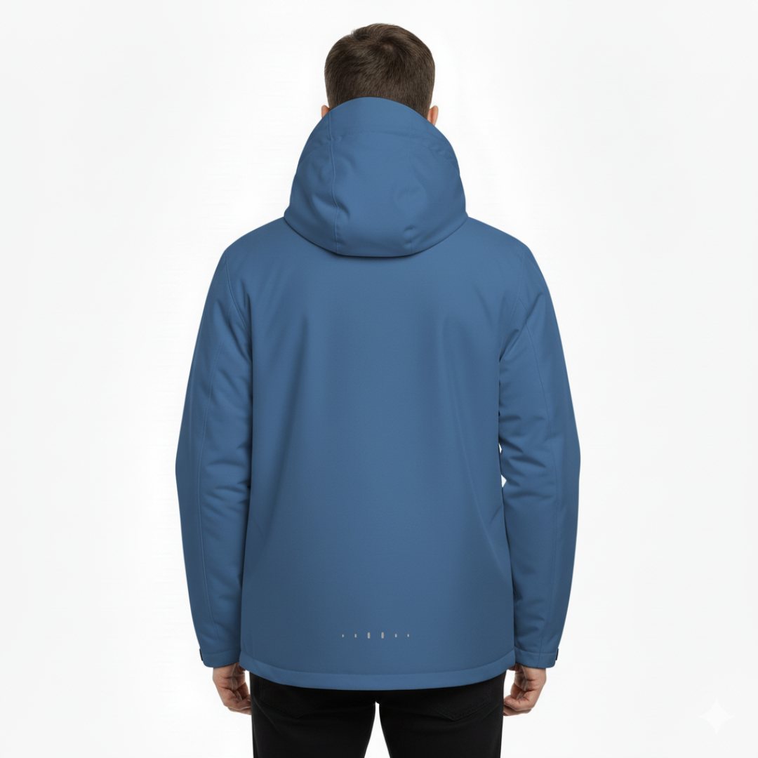 Veste de pluie légère à fermeture éclair pour homme — coque respirante à capuche