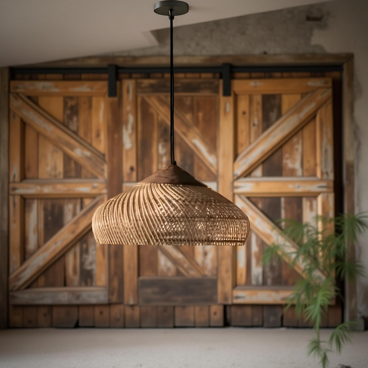 Gewebte Bambus-Hängelampe, 24 Inch, natürlicher Schirm, verstellbares Kabel, E26-Fassung, Boho-Deckenleuchte im Landhausstil für Esszimmer, Kücheninsel Li
