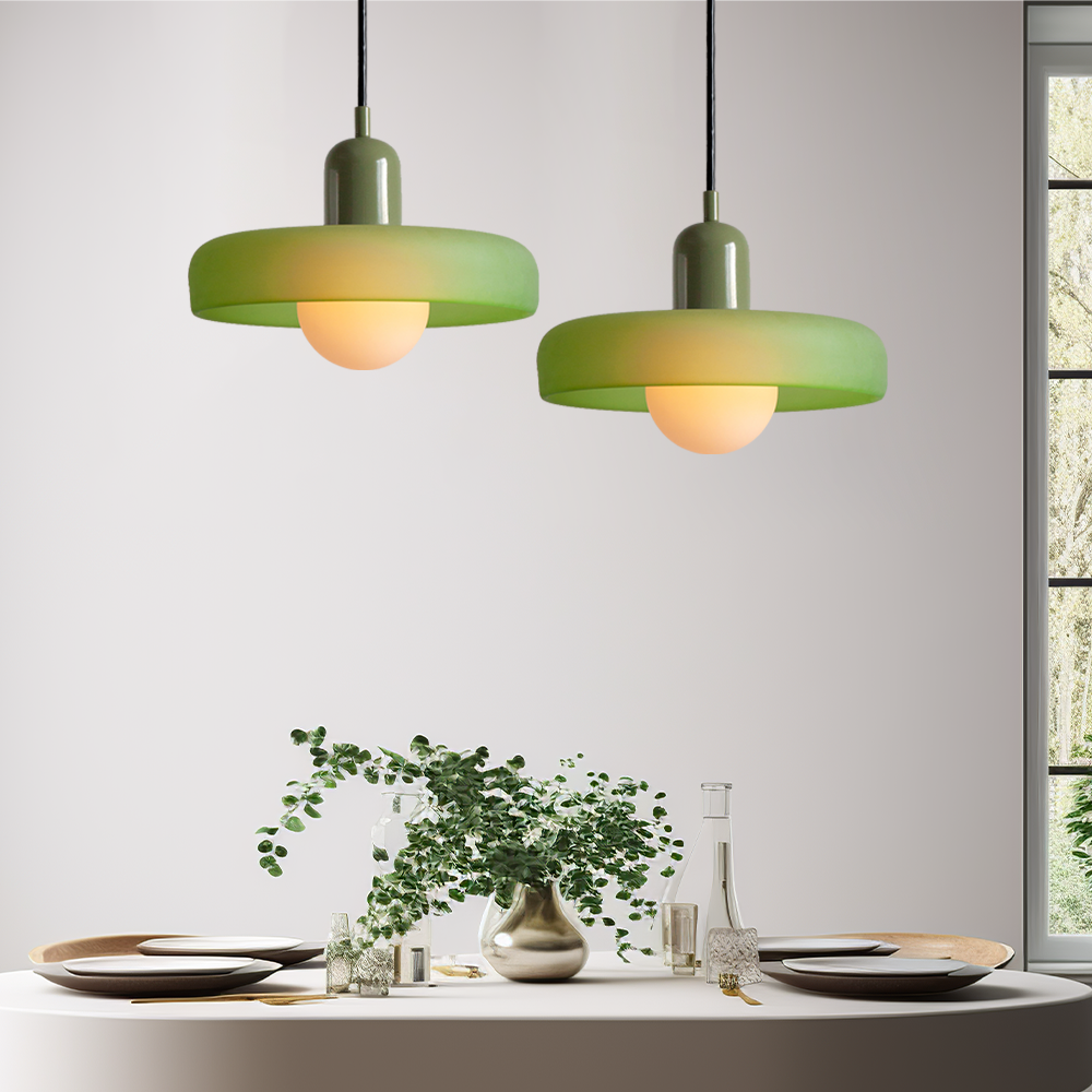 KiraGlass Geometric Bauhaus Pendant Light In Colored Glass