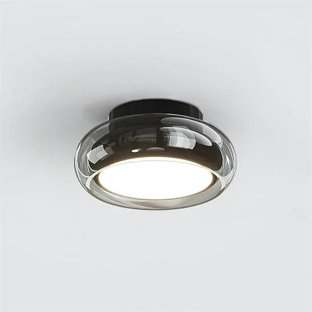 12-Inch 24W LED 吸顶灯，琥珀色玻璃，暖白光