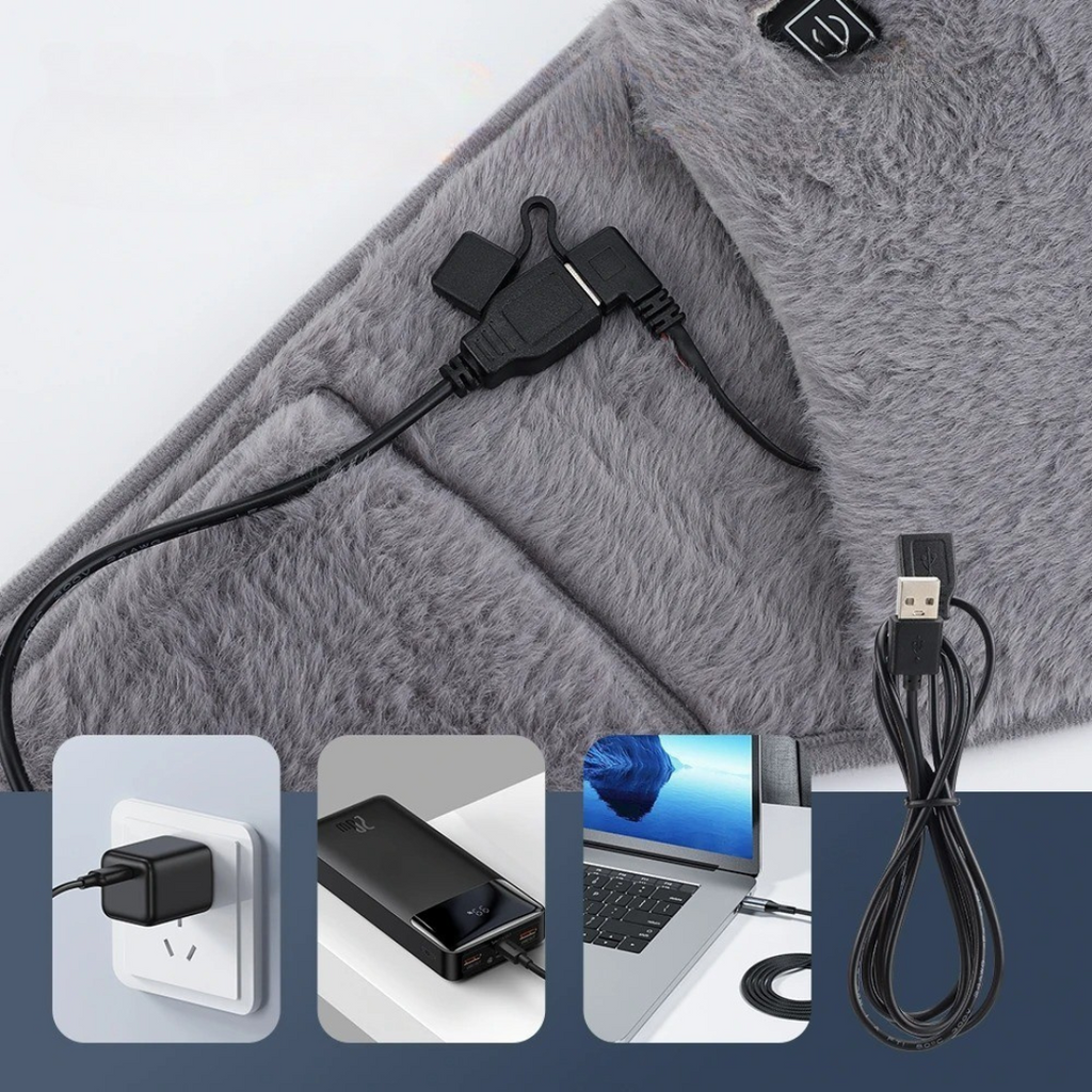 Rechargeable Heated Belly & Back Wrap — 3 Temperature Settings, USB-C