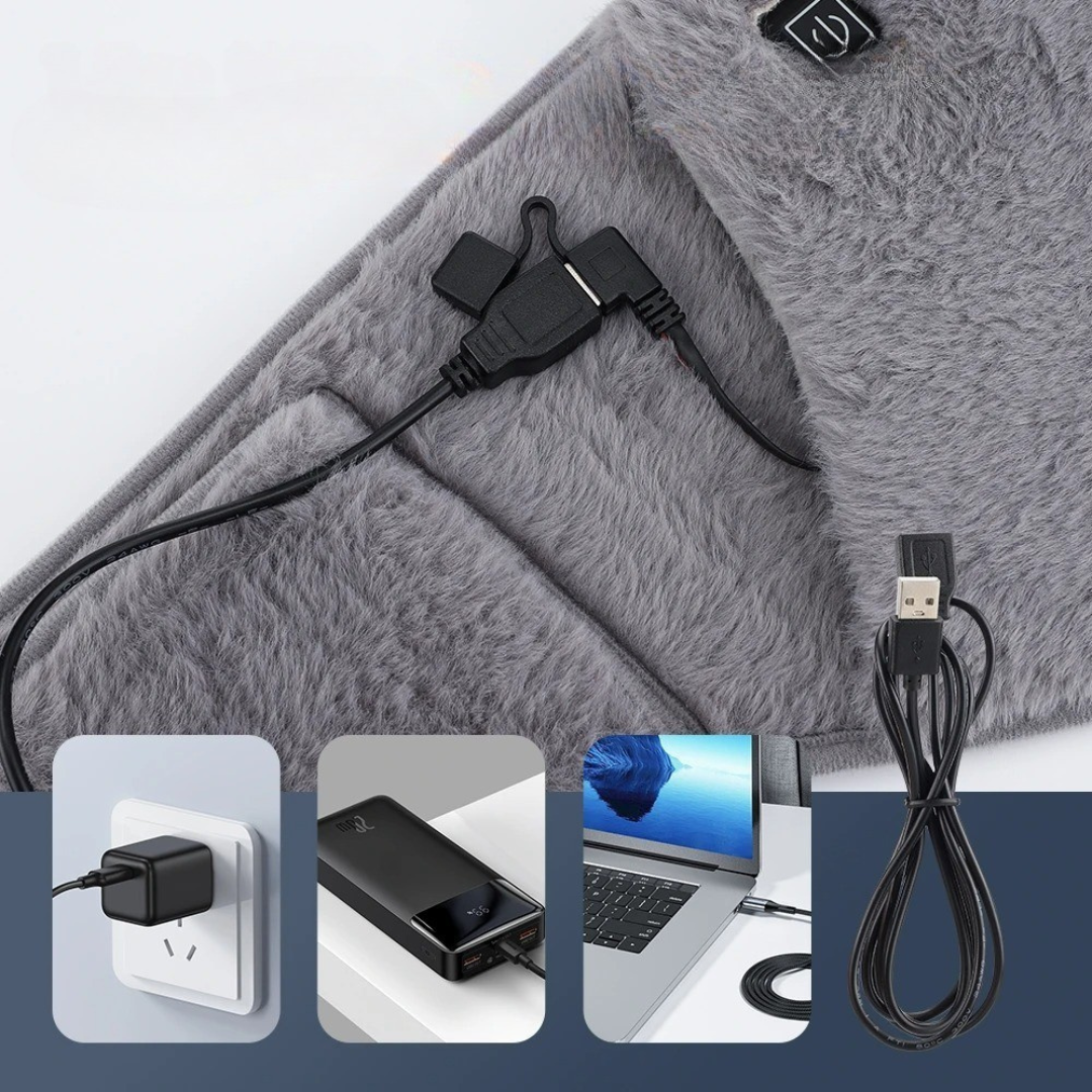 Rechargeable Heated Belly & Back Wrap — 3 Temperature Settings, USB-C
