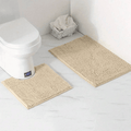 Alfombra de baño azul de chenilla de poliéster, 20×31 pulgadas — absorbente, antideslizante