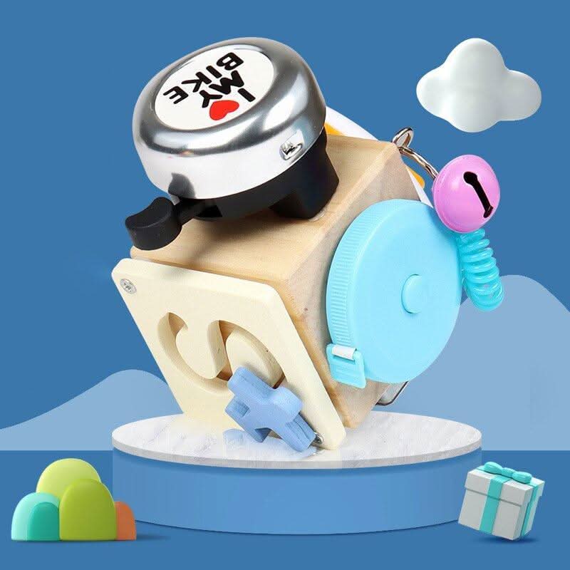 Cubo de Aprendizagem Portátil PlayCube — Cinco Painéis Interativos, Relógio e Ábaco