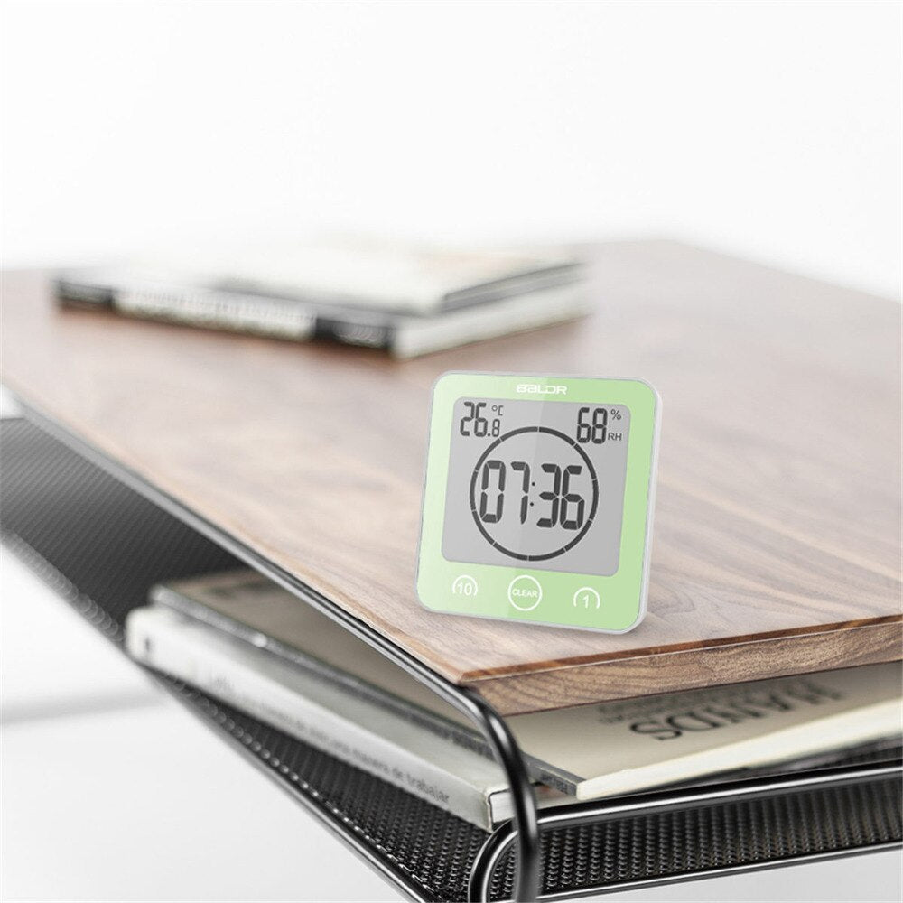 Reloj de ducha impermeable — temporizador de baño con pantalla grande