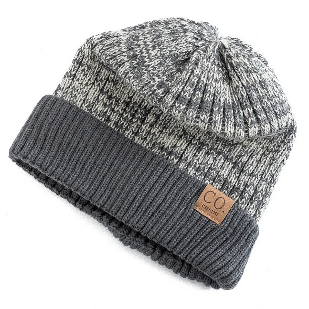 Unisex-Strickmütze für den Winter mit Fleecefutter – warme Thermo-Skullcap