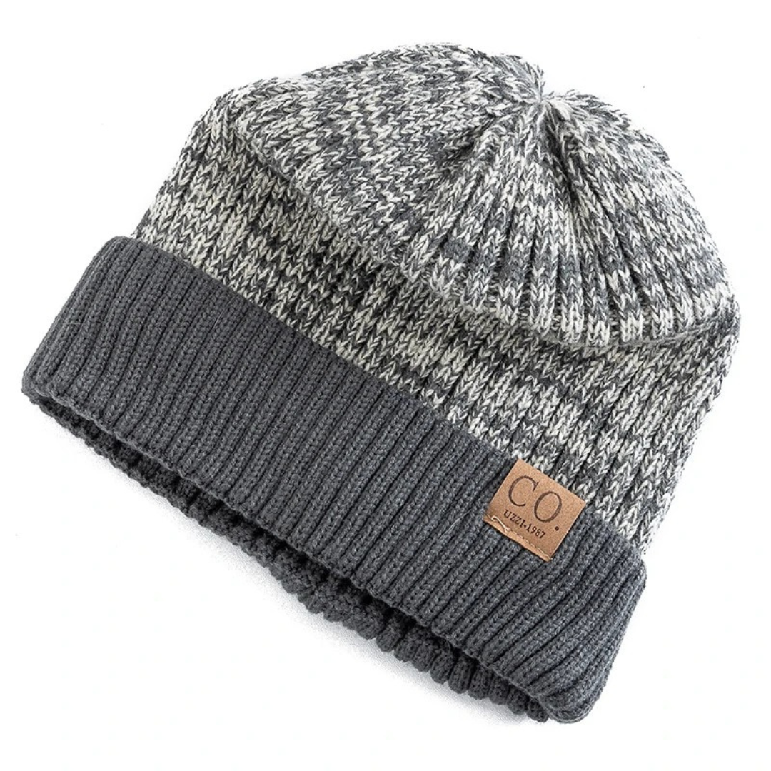 Unisex-Strickmütze für den Winter mit Fleecefutter – warme Thermo-Skullcap