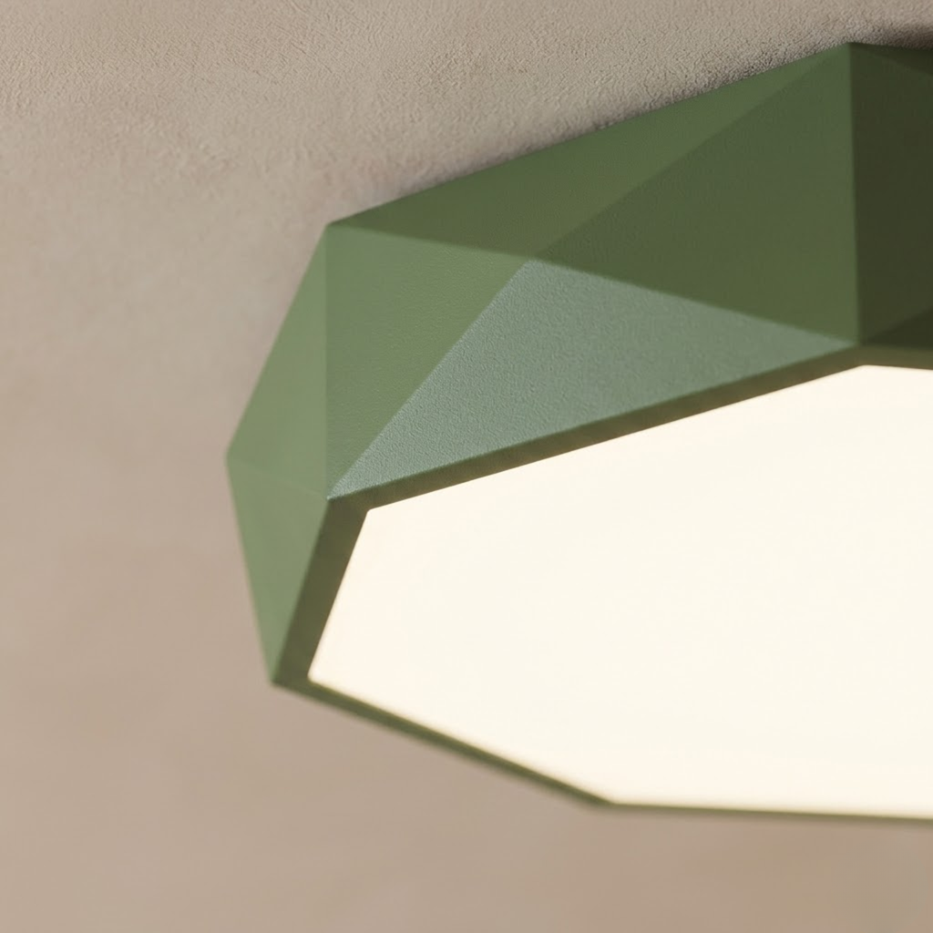 Šedé geometrické LED stropní svítidlo – přisazené provedení
