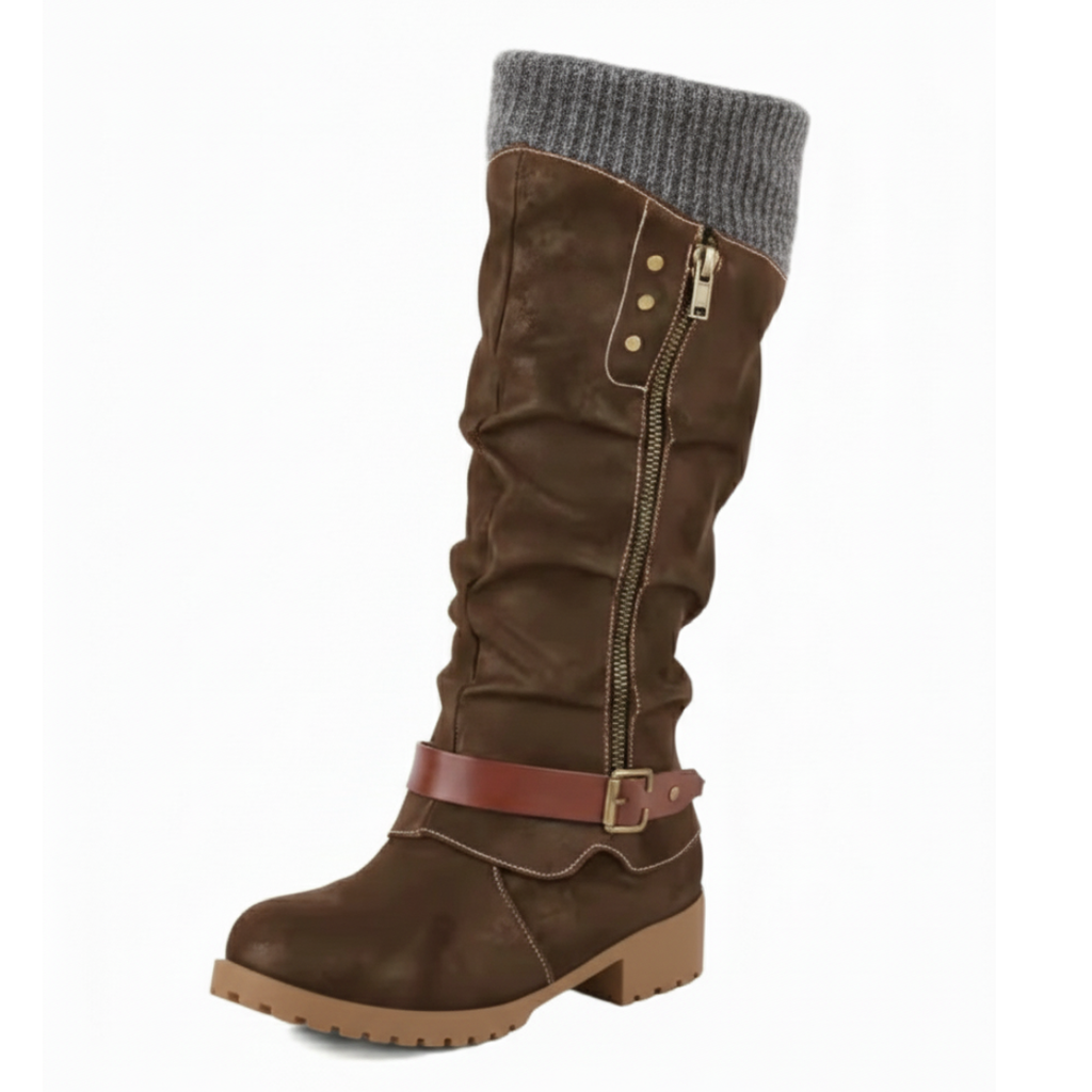 Botas de invierno aislantes de media caña — soporte para el arco, cremallera lateral y suela antideslizante