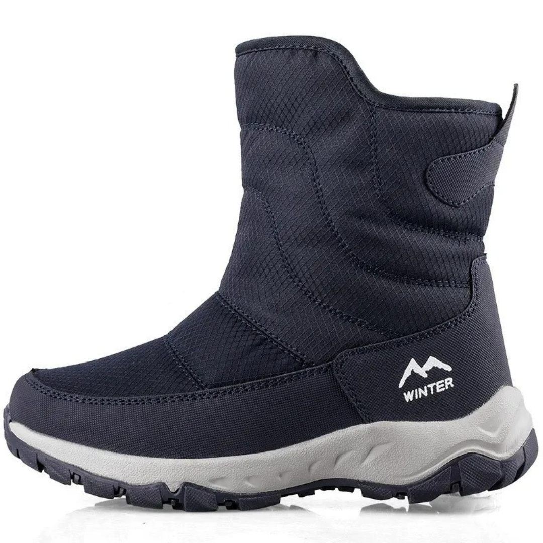 Men's Insulated Waterproof Ankle Snow Boots — Side Zip, Non-Slip