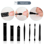 15-teiliges klassisches schwarzes Nagelpflege-Set für Hände, Füße & Gesicht, Werkzeuge aus Edelstahl - Euroselle