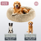 Soft Faux Fur Donut Pet Bed for Small to Large Dogs & Cats - Euroselle