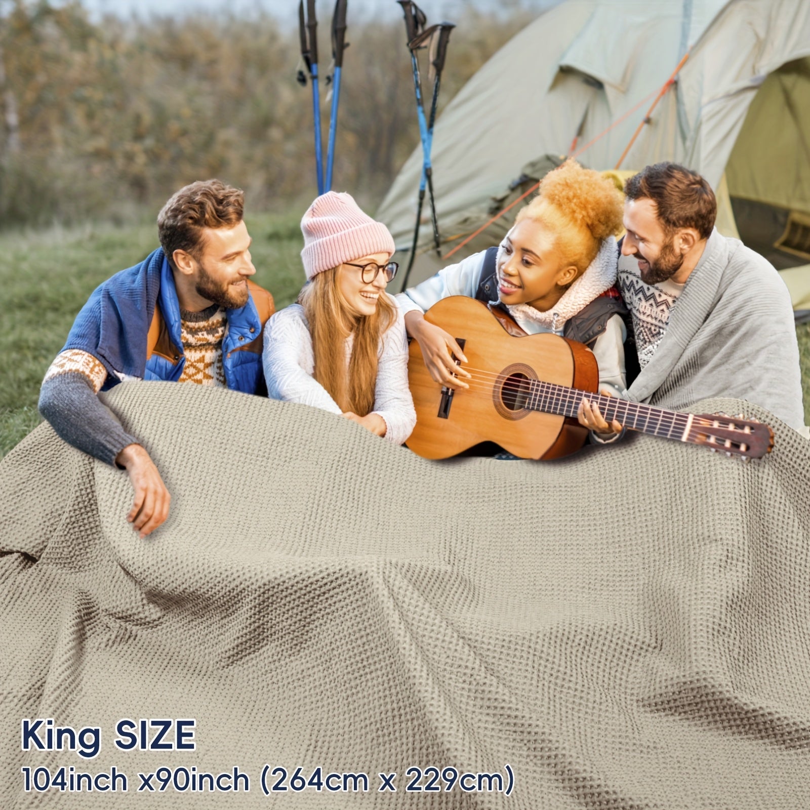 Lightweight Waffle Throw Blanket for Cozy All-Season Comfort - Euroselle