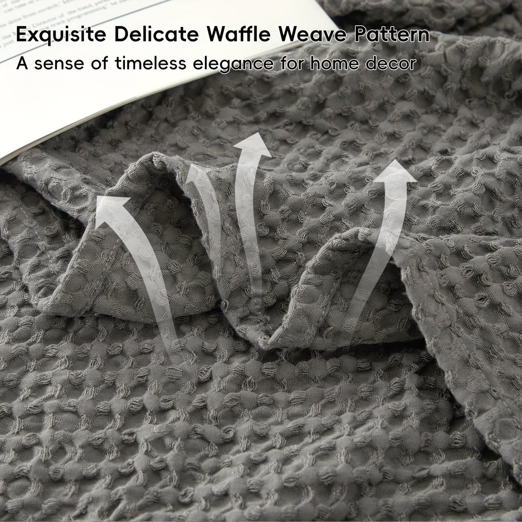 Lightweight Waffle Throw Blanket for Cozy All-Season Comfort - Euroselle