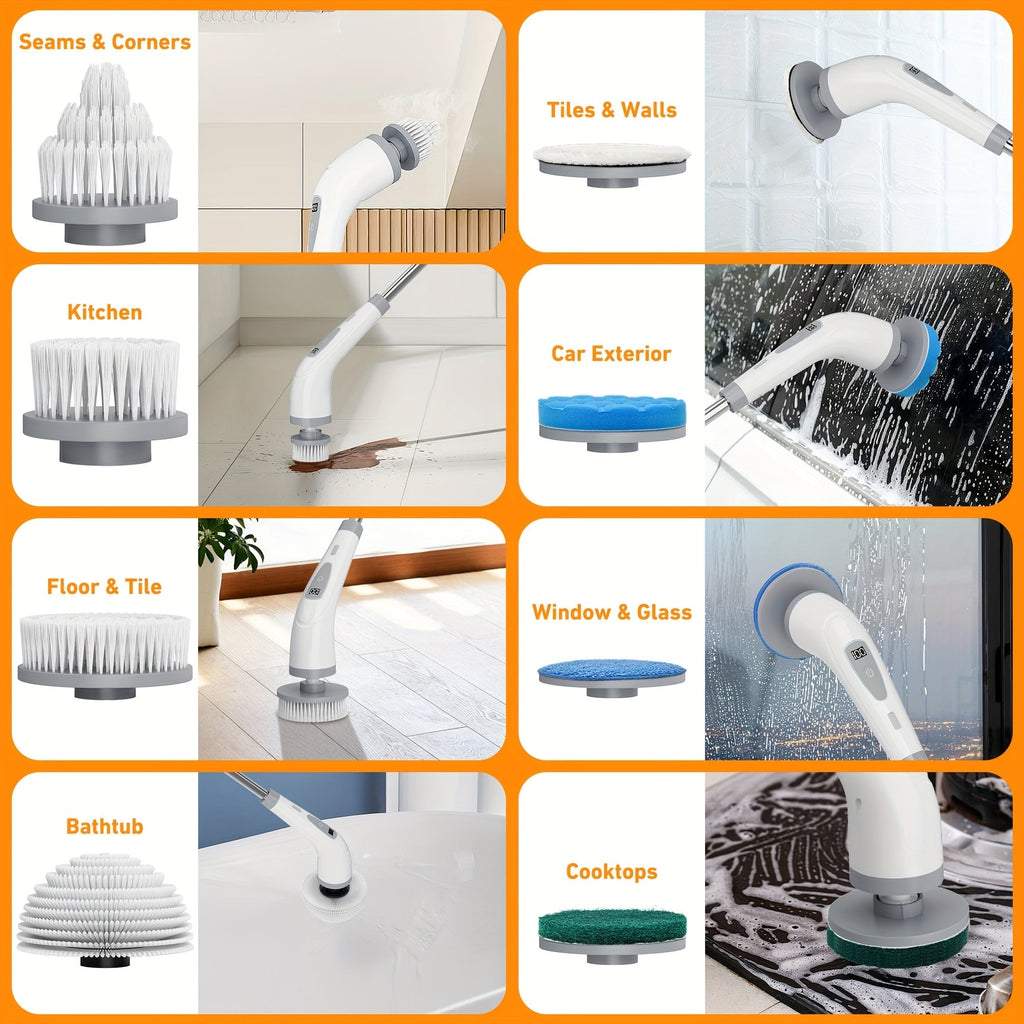 Rechargeable Electric Spin Scrubber with Detachable Handle - Euroselle