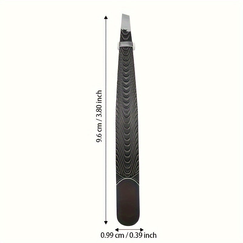 High-Precision Black Angled Eyebrow Tweezers - Euroselle