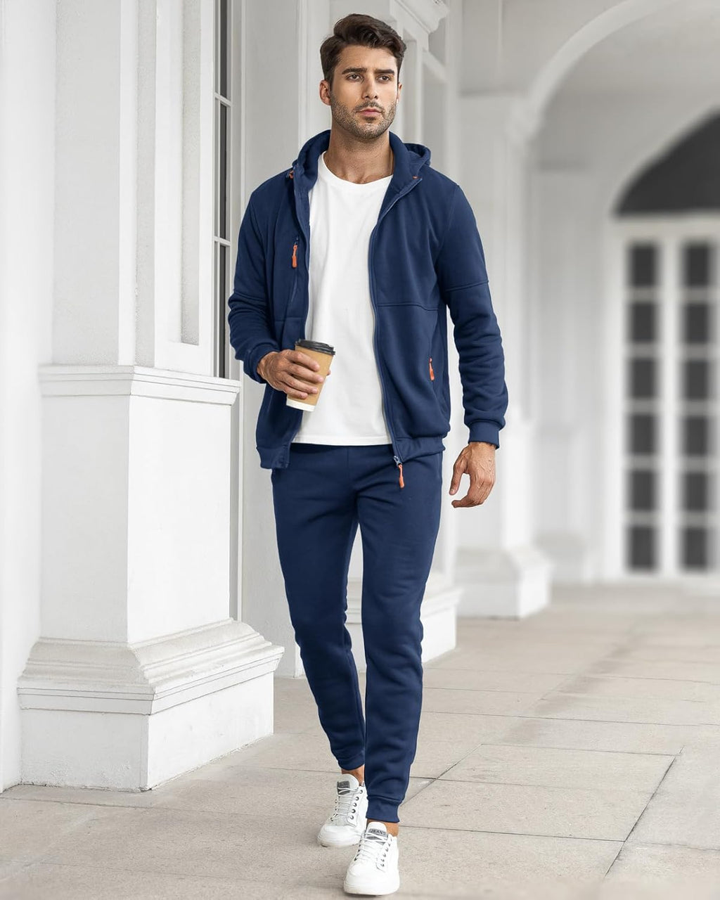 Ensemble de jogging de sport deux pièces pour homme avec pull et pantalon - survêtement léger et respirant pour l'entraînement, la salle de sport et la détente décontractée