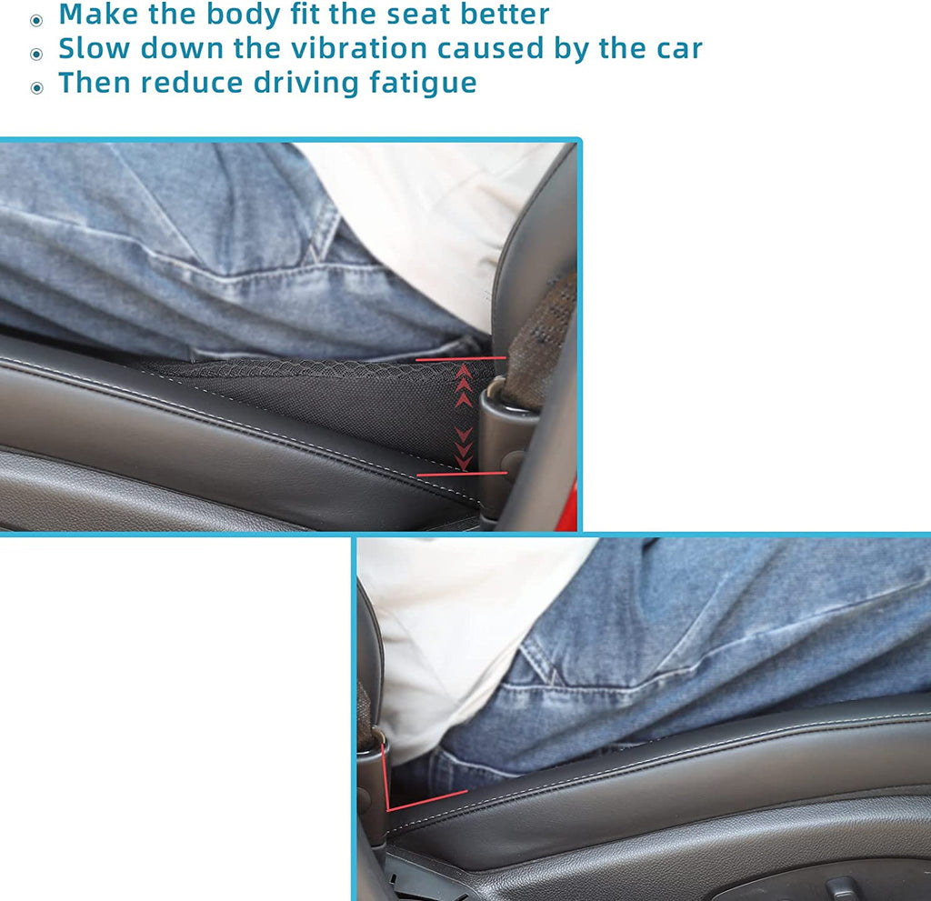 Memory Foam Driver Booster Seat Pad — 3.5-Inch Lift, Lumbar Support