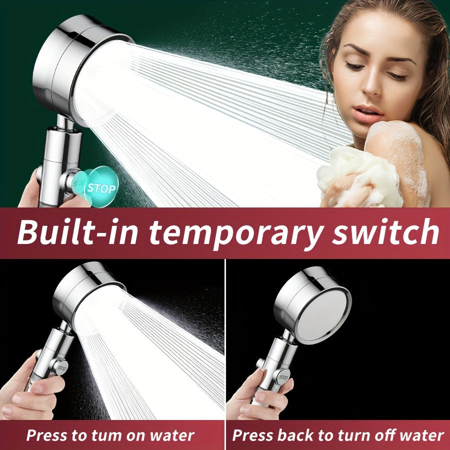 Adjustable High-Pressure Shower Head with Three Water Flow Settings - Euroselle