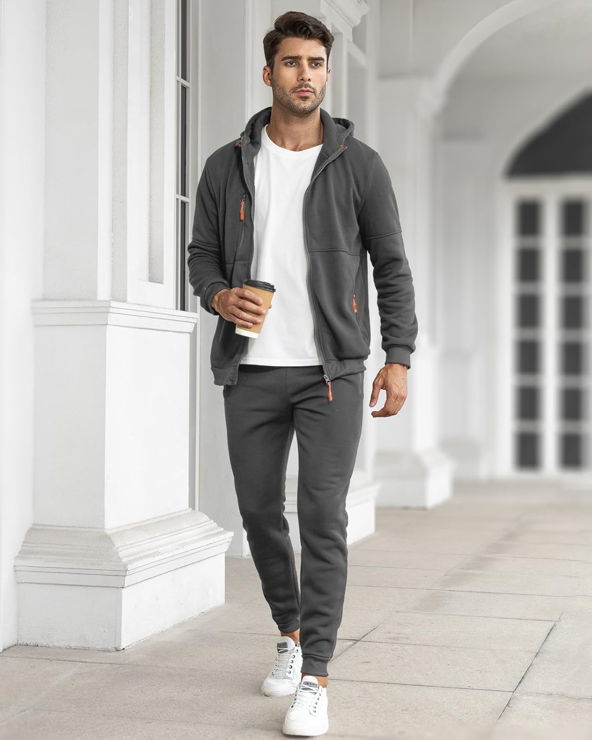 Ensemble de jogging de sport deux pièces pour homme avec pull et pantalon - survêtement léger et respirant pour l'entraînement, la salle de sport et la détente décontractée