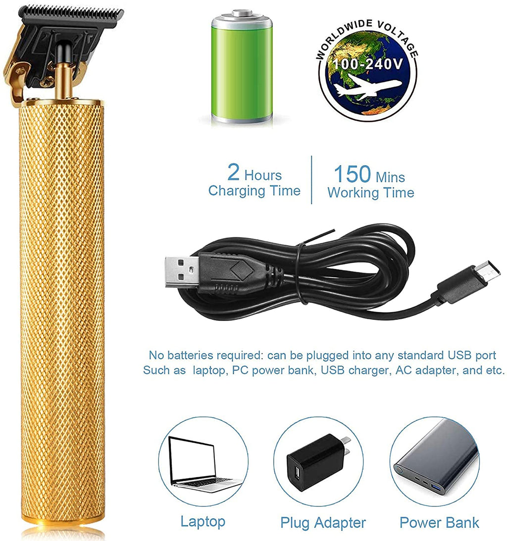 Bezdrátový přesný zastřihovač s T-břitem - nabíjení přes USB, 6 hodin provozu
