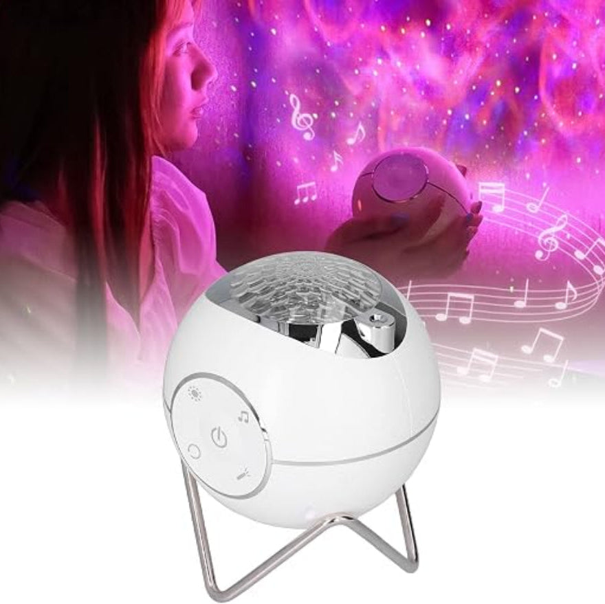 Projektorlampe Galaxie Stern LED Bluetooth-Lautsprecher, USB- und batteriebetrieben | Euroselle