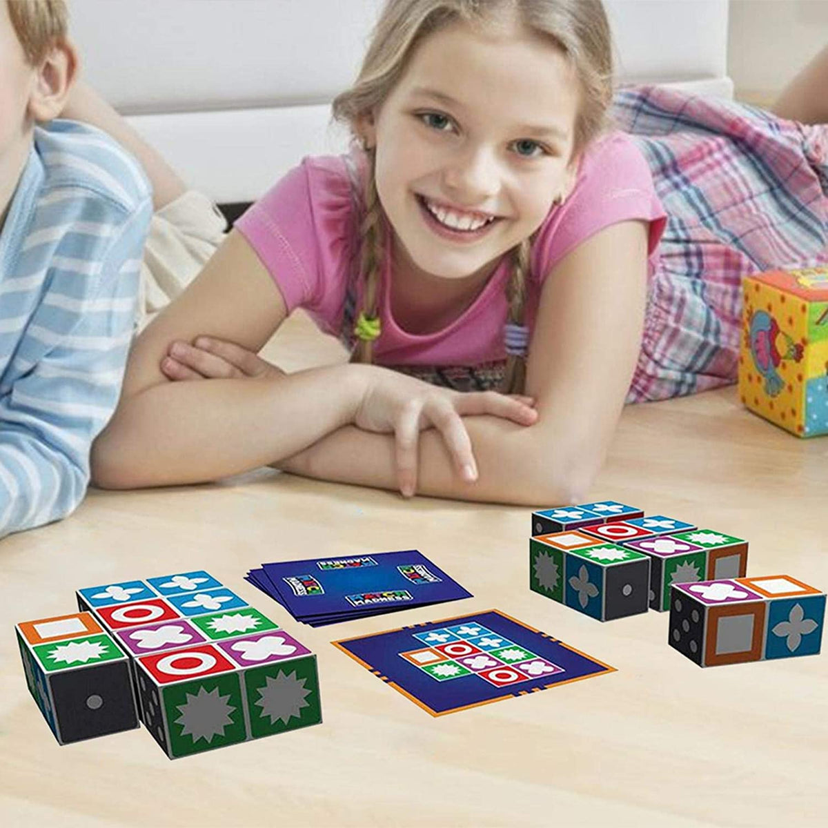 Mönstermatchande blockpussel - 20 block, 60 kort, från 3 år