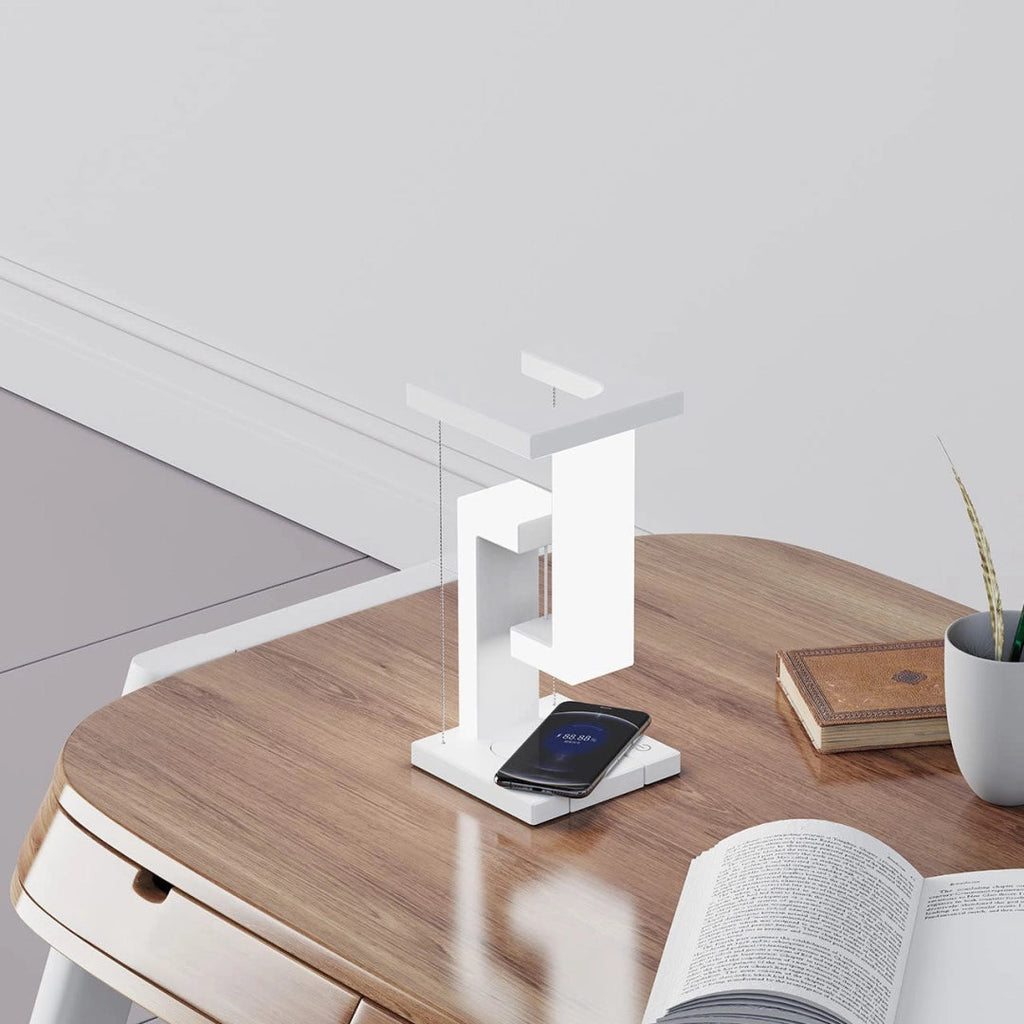 Plovoucí magnetická LED stolní lampa — bezdrátové nabíjení, dotykové stmívání