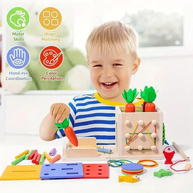 NovaNest 8 az 1-ben Montessori babajátékkocka — 8 fejlesztő tevékenység