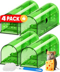 4 Reusable Mouse Traps — Humane No-Kill Catchers, Clear Windows