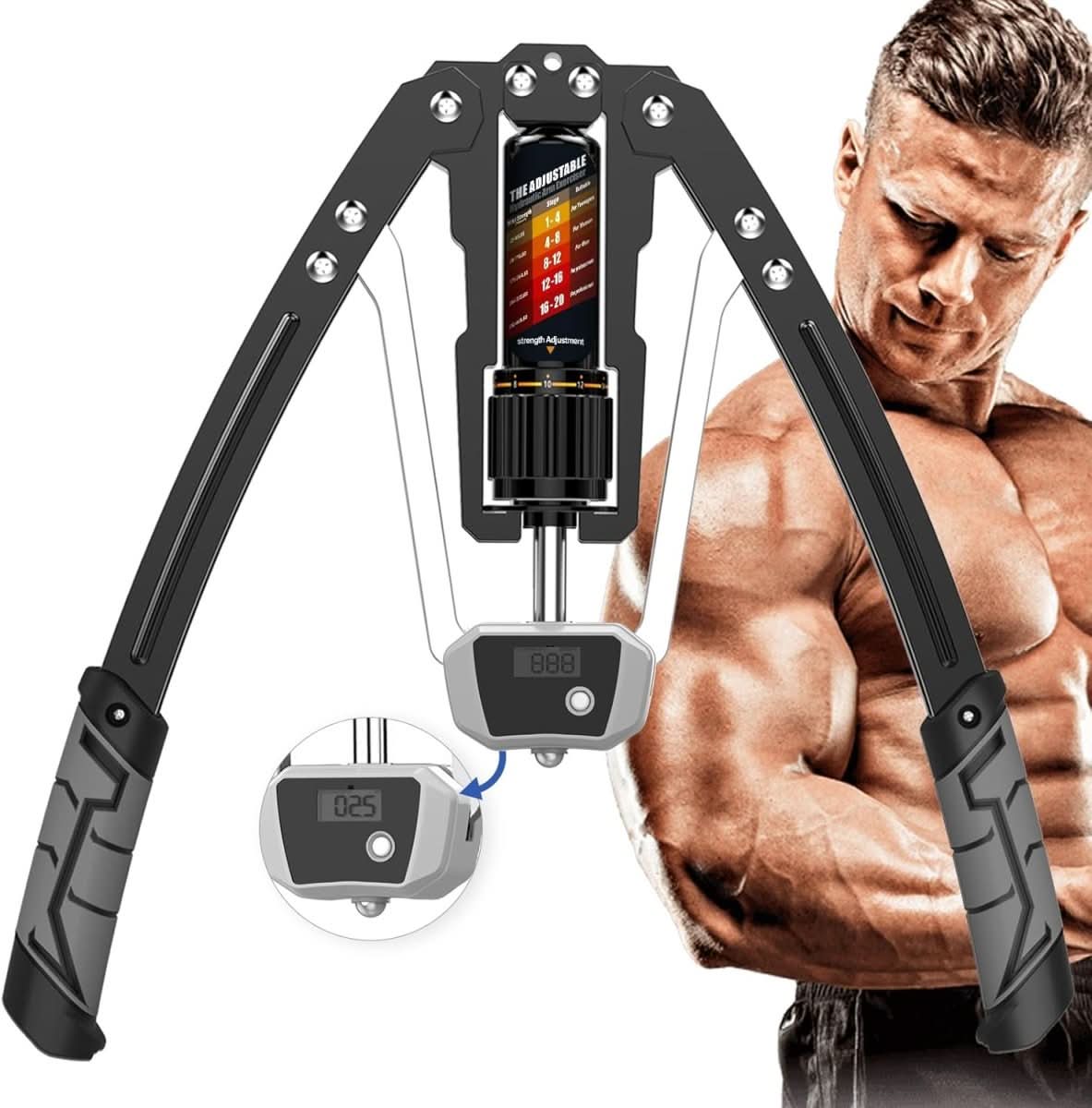 Nastavitelný hydraulický posilovač paží PulseFlex — nastavitelný systém odporu