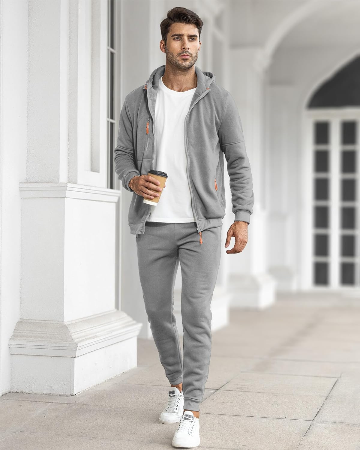 Ensemble de jogging de sport deux pièces pour homme avec pull et pantalon - survêtement léger et respirant pour l'entraînement, la salle de sport et la détente décontractée