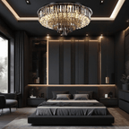 Meridian Black Crystal Chandelier