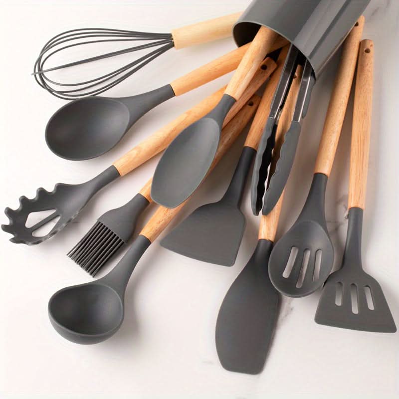 12-Piece Silicone Kitchen Utensil Set — Heat Resistant, BPA Safe