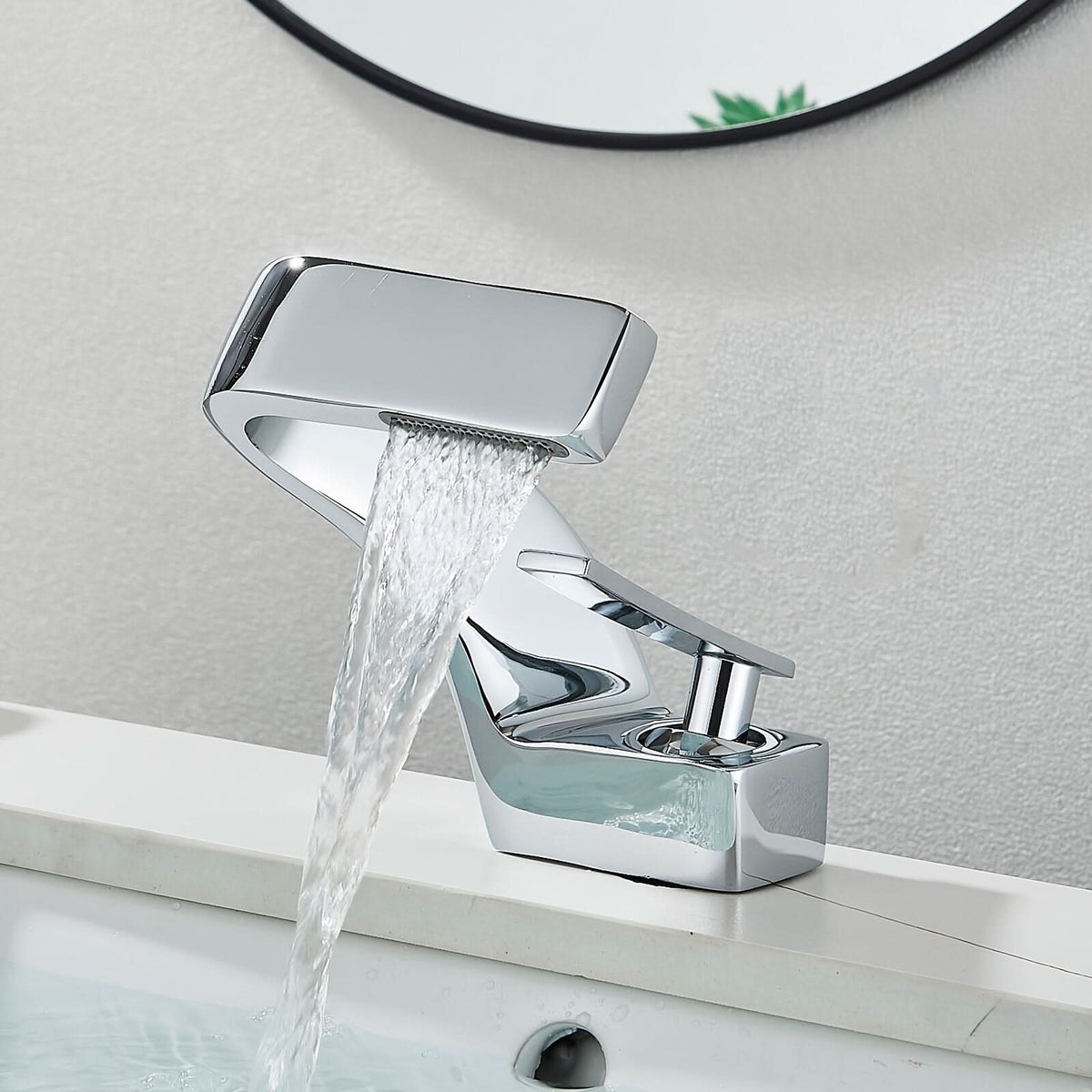 Robinet de lavabo cascade en acier inoxydable 304 — Mitigeur monotrou