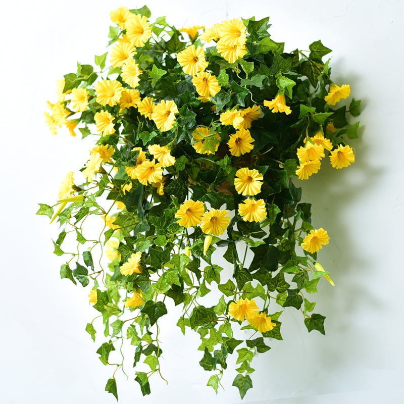 Kunstmatige ochtendgloriarank, 35 in, 44 bloemen, uv-bestendig