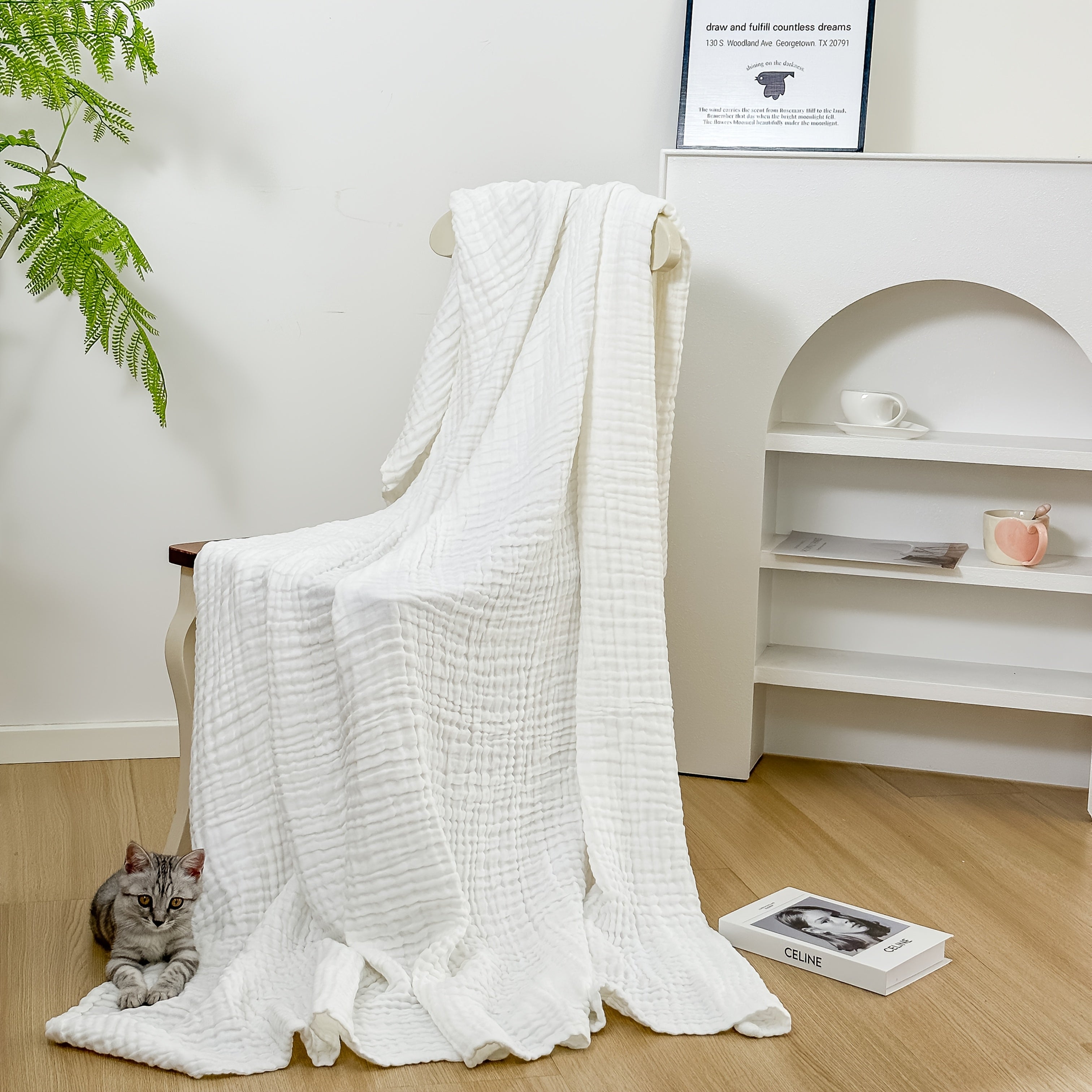 Ultra-Breathable 6-Layer Cotton Gauze Blanket for Year-Round Comfort - Euroselle