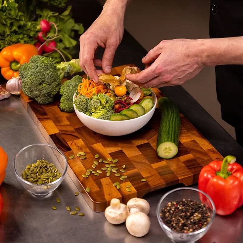 EverWood Acacia Wood Chopping Board — Antibacterial, Moisture Resistant Surface, Elegant and Durable