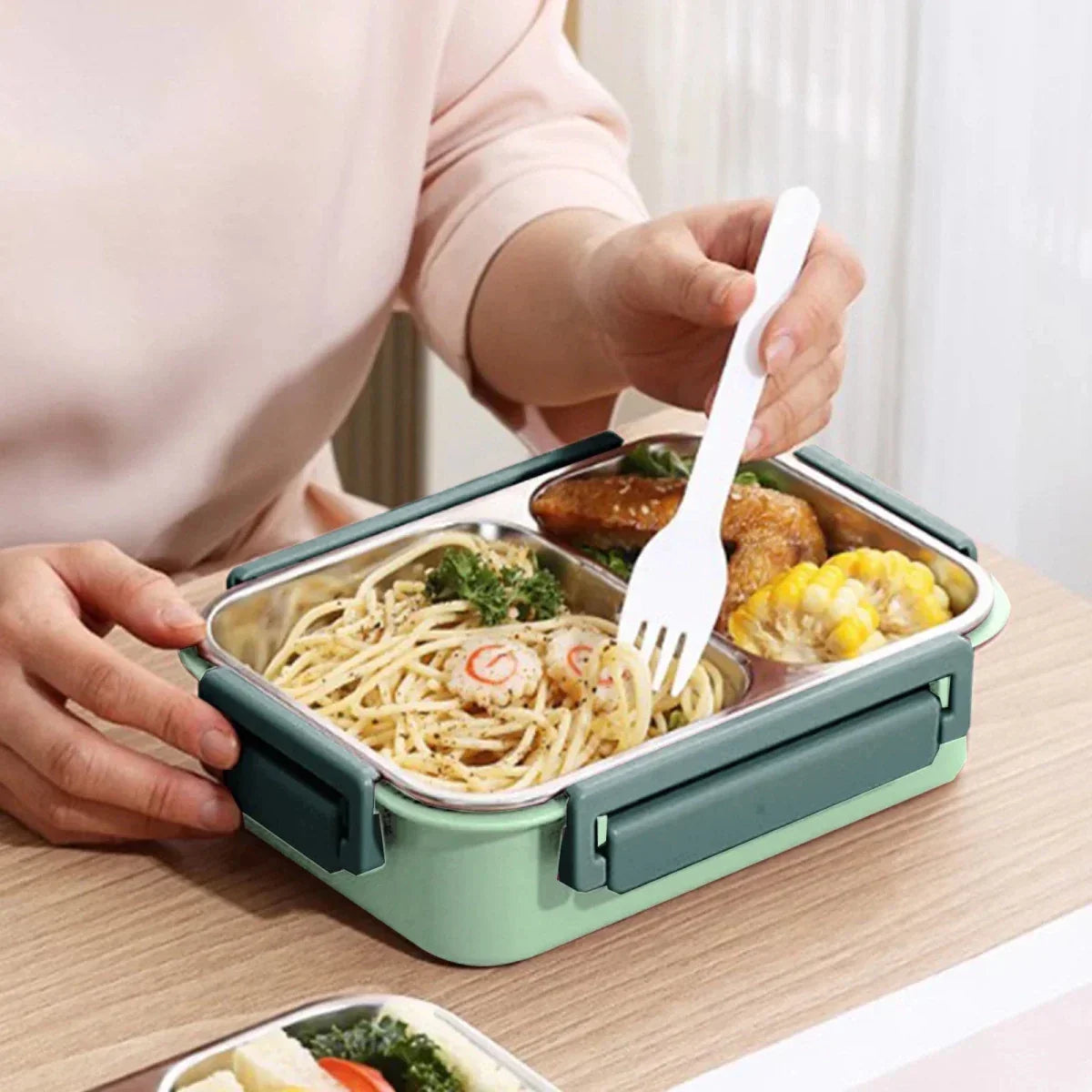 Thermobehälter für Speisen aus Stahl, auslaufsicherer Meal-Prep-Behälter für Büro, Schule und Pendler, tragbare und wiederverwendbare Warmhaltebox
