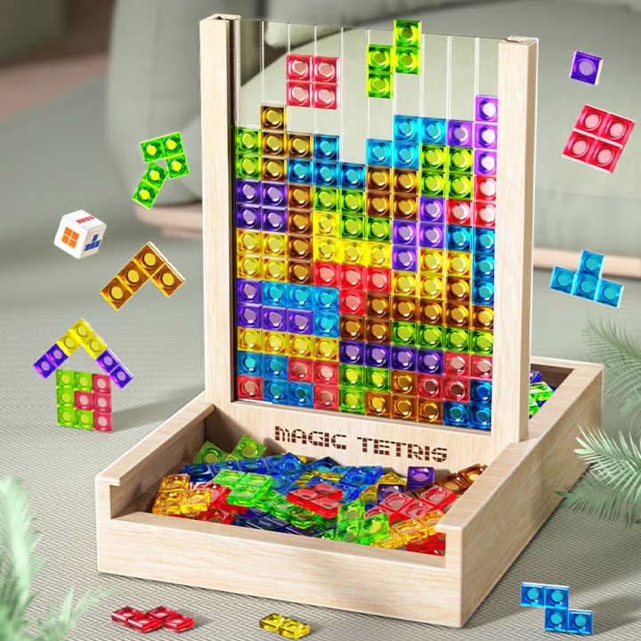 Tetrisová deska TerraBlock — ekologická dřevěná logická hra