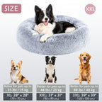 Soft Faux Fur Donut Pet Bed for Small to Large Dogs & Cats - Euroselle