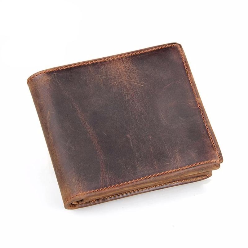 Portefeuille biface pour homme en cuir véritable de vache — protection RFID, emplacements pour cartes